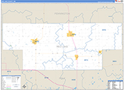 Red Lake County Wall Map Basic Style